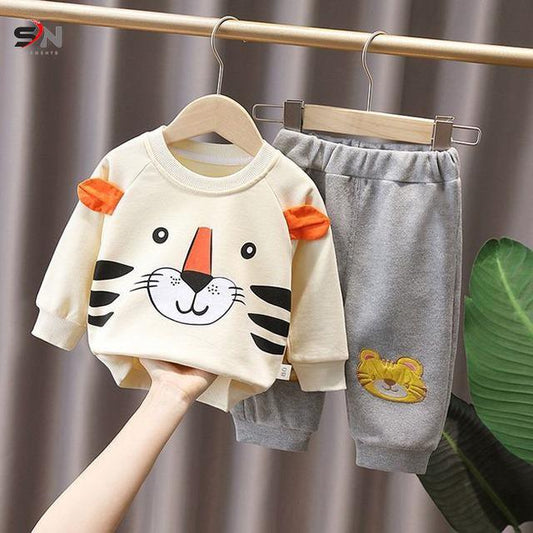 White lion Printed Kids Winter Track Suit