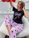 Polka Chic – Black Girl Printed Pajama Set