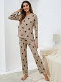 Midnight Mocha – Heart Print Nightwear
