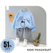 Blue Mickey Print Sweatshirt With Trouser Tracksuit For Kids (SP-B5)