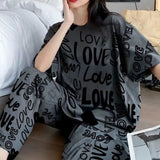 Softly in Love – Grey Heart Print Sleepwear