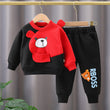 Black With Red Bear Sweatshirt With Trouser Tracksuit For Kids (SP-B3)