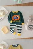 Dark Green Toy Truck Printed Kids Night Suit (RB-413)
