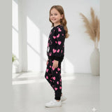 Black Kitty Kids Fleece Track suit