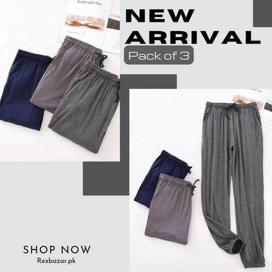 Pack of 3 Plain Pajamas For Ladies (RB-765)