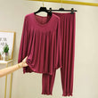 Maroon Frill Style Round Neck The Ultimate Dream Wear Sleep Suit