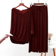 Maroon Plain V-Neck Full Sleeves The Ultimate Dream Wear Sleep Suit