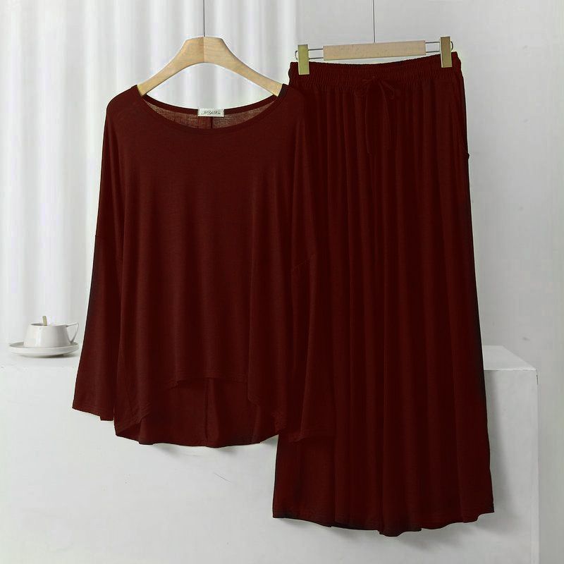 Maroon Loose Sleeves with Flapper Trouser The Ultimate Dream Wear Sleep Suit