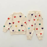 All-Over Hearts Printed Sweatshirt Tracksuit (RO-03)