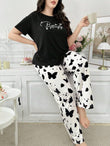 Black Butterfly Printed T-Shirt with Butterfly printed trouser– Soft Feel, Cute Vibe