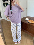 Lilac Happy Moments Printed T.shirt with Hearts Printed Trouser – Soft Feel, Cute Vibe