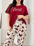 Maroon Butterfly Printed T-Shirt with Butterfly printed trouser– Soft Feel, Cute Vibe