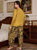 Yellow Floral Print Full Sleeves with floral Printed pajama  – Soft Feel, Cute Vibe