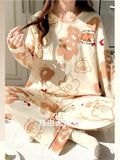 Cream Bears Let Me Sleep Full Sleeves Printed Night Suit-Soft Feel, Cute Vibe