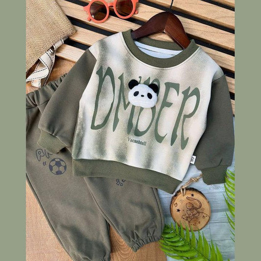Green Mini Panda Kids Track Suit