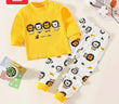 Yellow Cute Lions Printed Kids Night Suit