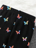 Black All Over Butterfly with Butterfly Printed pajama Little Trendsetter Stylish Winter Girls Tracksuit