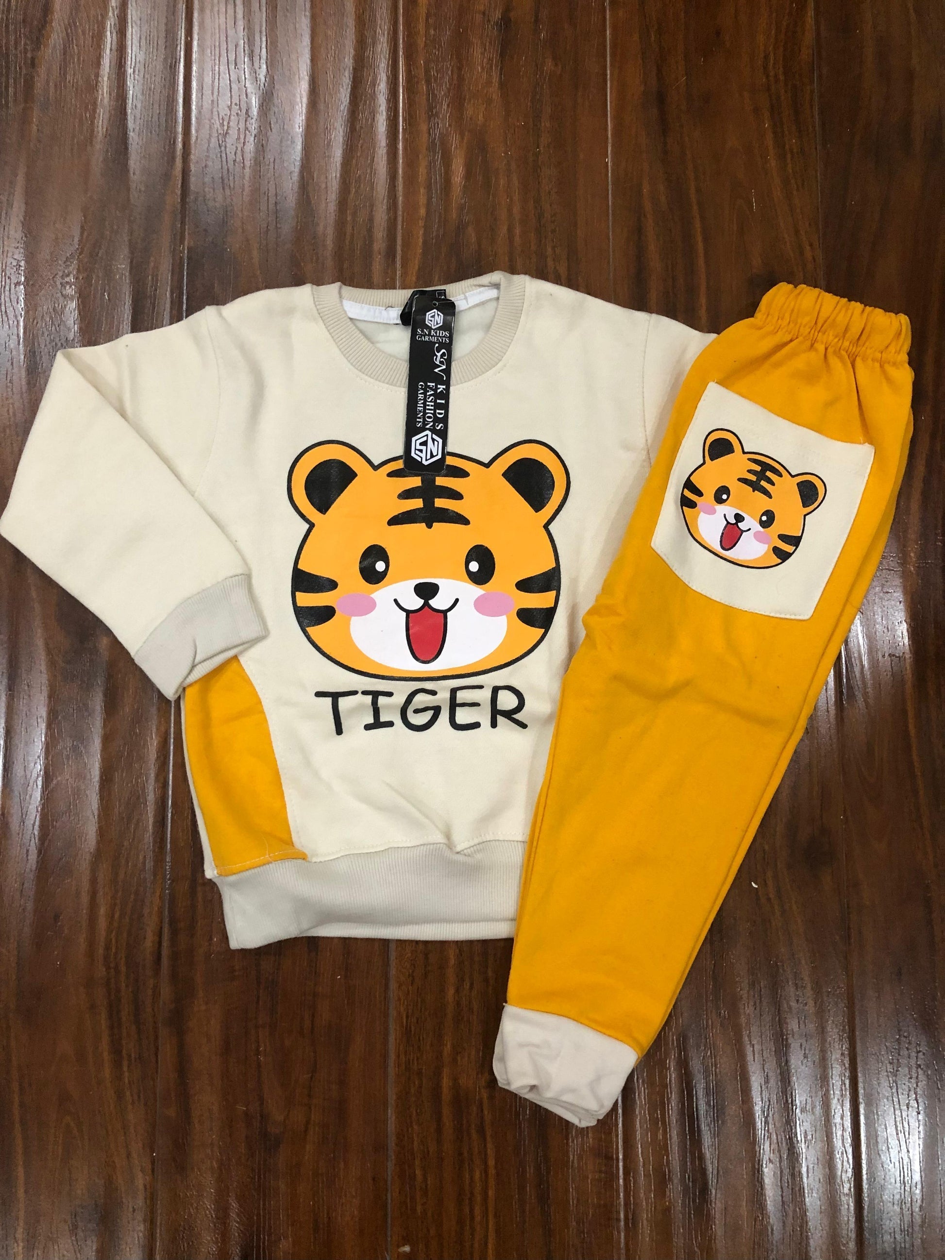 Cozy Roar: Kids Winter Tiger Tracksuit