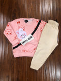 Cozy and Cute Pink Bear Pocket Bag Tracksuit